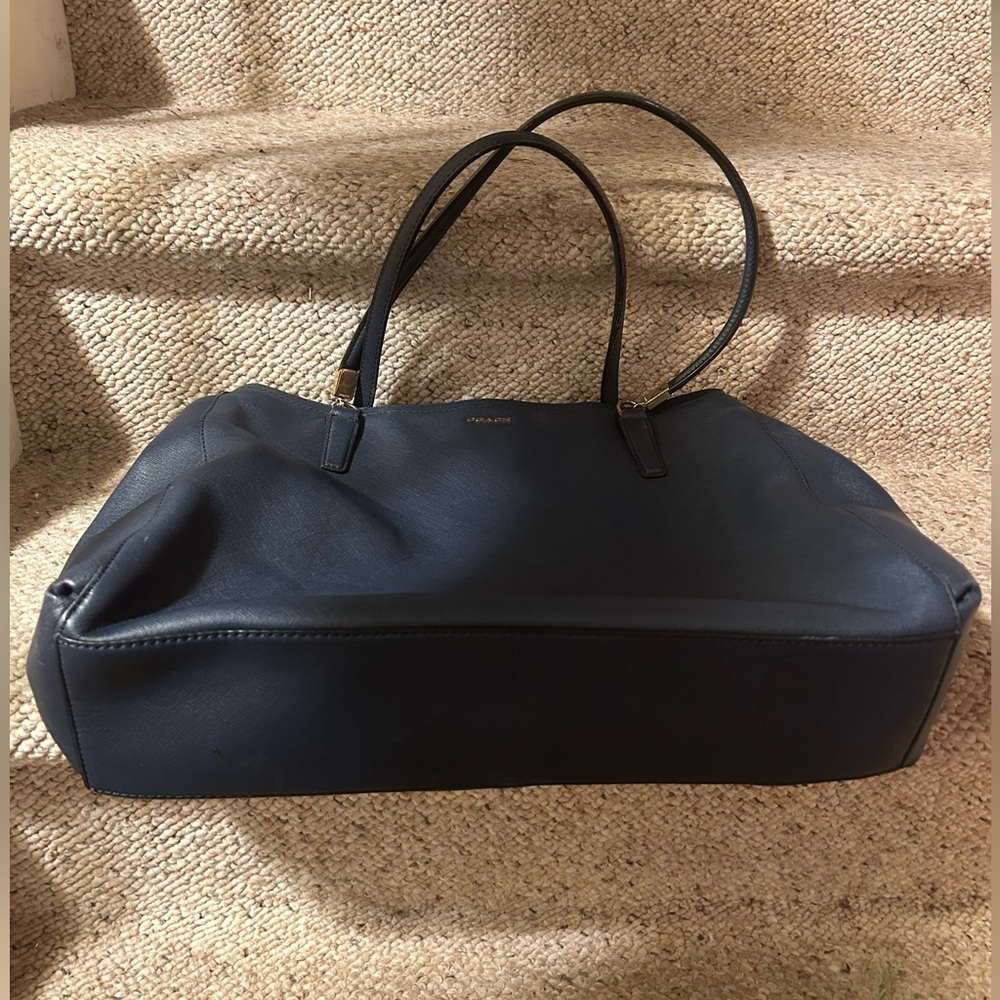 Coach Navy Blue Large Leather Tote Bag - Picture 5 of 12